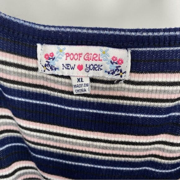 Puff Girl New York Juniors’ Striped Sleeveless Romper size XL - Picture 3 of 4